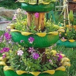 Как сделать клумбу из шин своими руками. Советы и фото
